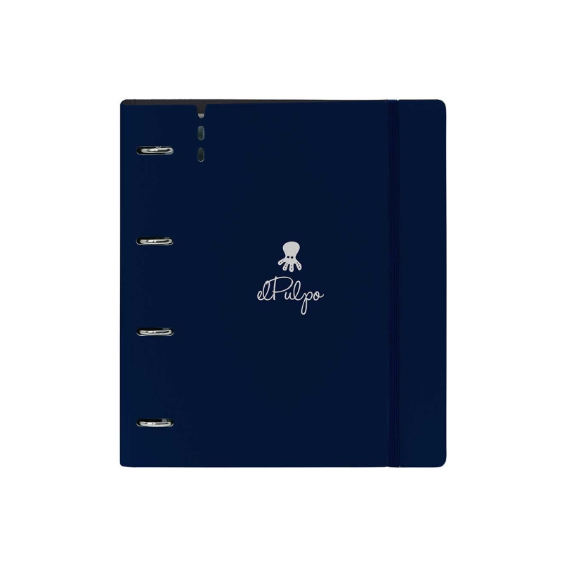 Classeur à anneaux 4 anneaux 35 mm bleu marine Safta Classeur à anneaux 4 anneaux 35 mm bleu marine Safta