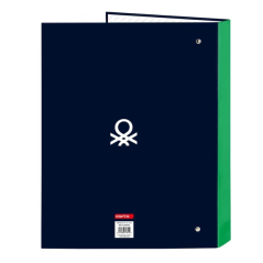 Classeur à anneaux 4 anneaux Benetton bleu marine