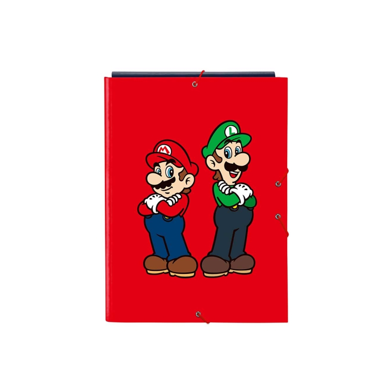 Pochette 3 rabats Super Mario rouge format folio