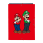 Pochette 3 rabats Super Mario rouge format folio