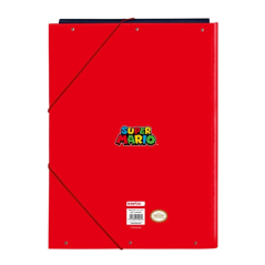 Pochette 3 rabats Super Mario rouge format folio