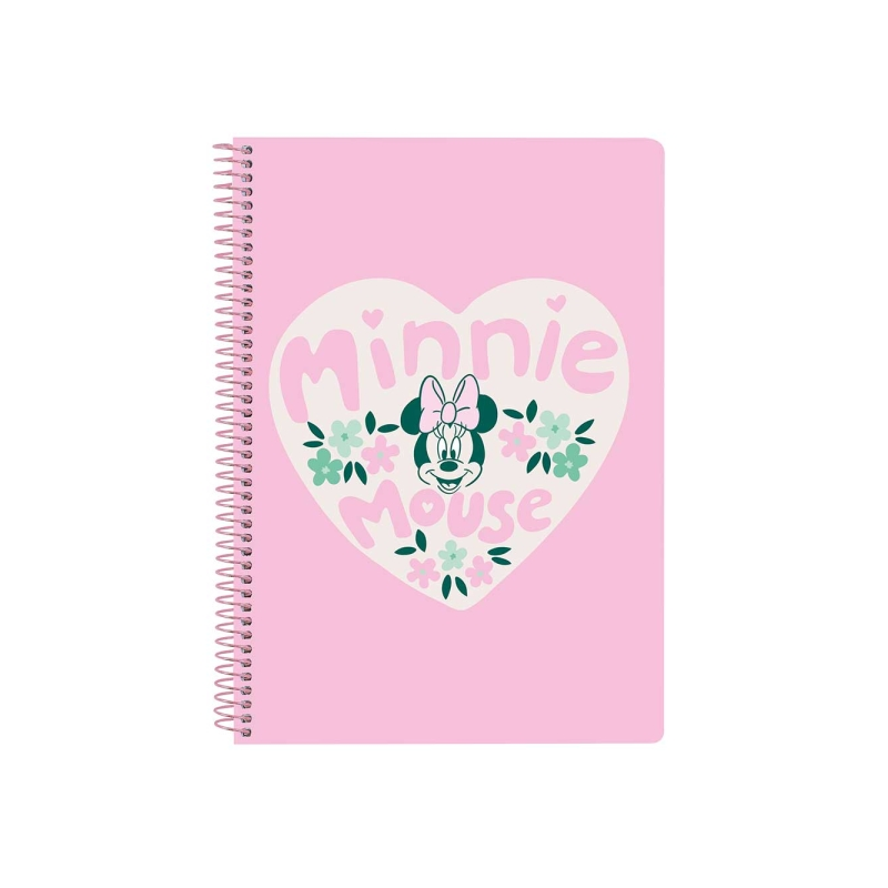 Cahier spirale Minnie Mouse 80 feuilles rose pastel