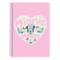 Cahier spirale Minnie Mouse 80 feuilles rose pastel