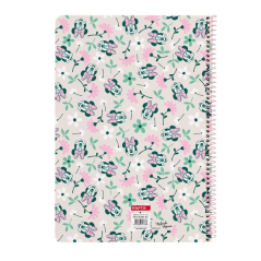 Cahier spirale Minnie Mouse folio 80 feuilles rose pastel