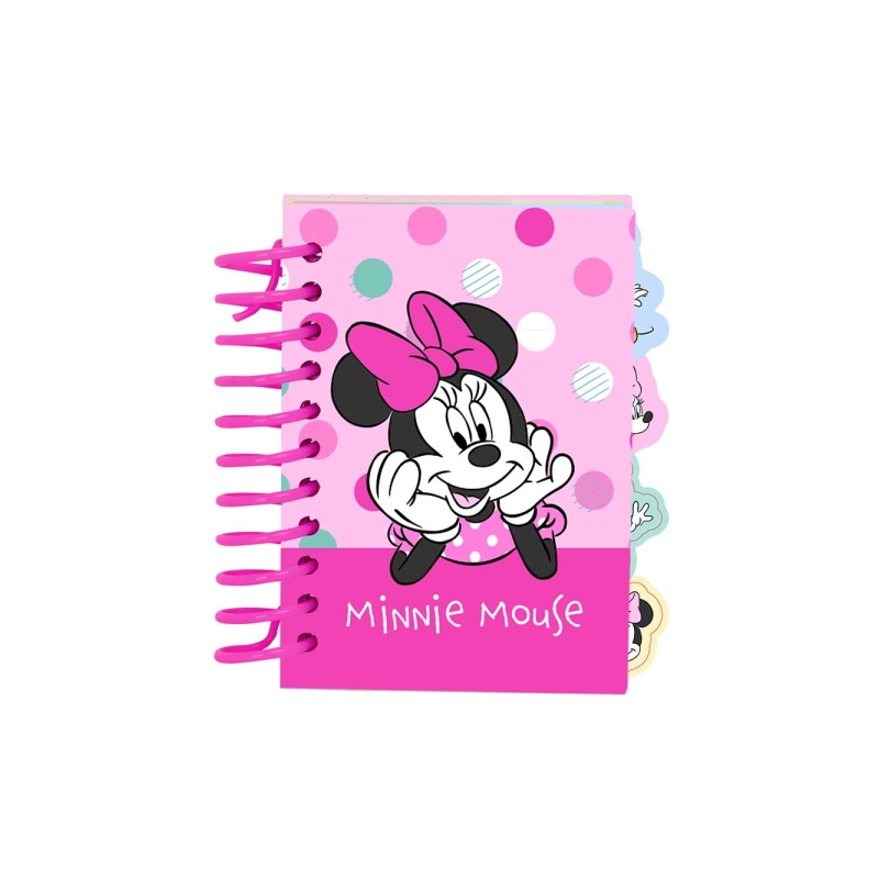 Bloc de notes Minnie Mouse A7 spirale rose 80 feuilles
