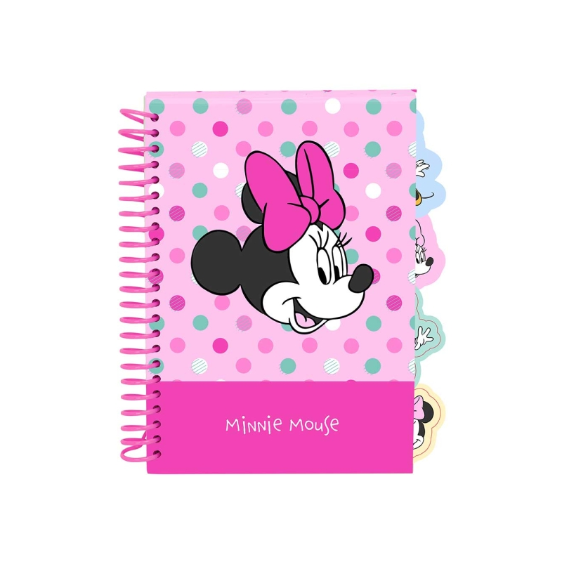 Bloc-notes Minnie Mouse A5 rose à spirale 80 pages