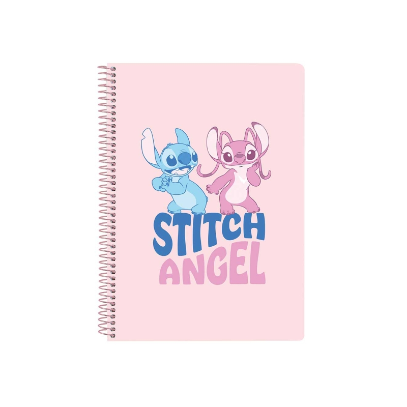 Cahier spirale A6 quadrillé Stitch rose pastel Cahier spirale A6 quadrillé Stitch rose pastel