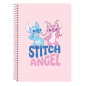 Cahier spirale A6 quadrillé Stitch rose pastel Cahier spirale A6 quadrillé Stitch rose pastel