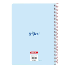 Cahier spirale A6 quadrillé Stitch rose pastel