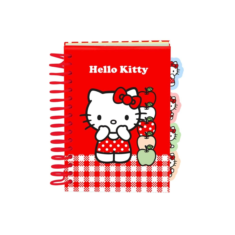 Bloc-notes Hello Kitty A6 spirale rouge et blanc Bloc-notes Hello Kitty A6 spirale rouge et blanc
