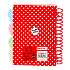Bloc-notes Hello Kitty A6 spirale rouge et blanc