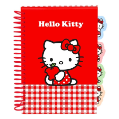 Bloc notes A5 Hello Kitty spirale rouge blanc