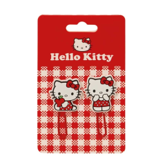 Lot de deux clips Hello Kitty rouge blanc