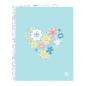 Classeur à anneaux Safta Moos Fiori bleu clair