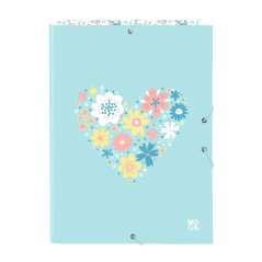 Pochette rigide trois rabats bleue