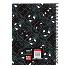 Cahier spirale Minecraft A4 80 pages quadrillé noir