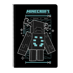 cahier à spirale Minecraft noir
