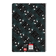Cahier à spirale Minecraft A4 80 pages Noir