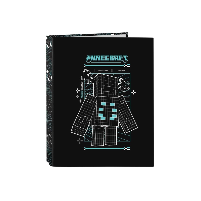 Classeur 4 anneaux Minecraft folio 25 mm noir Classeur 4 anneaux Minecraft folio 25 mm noir