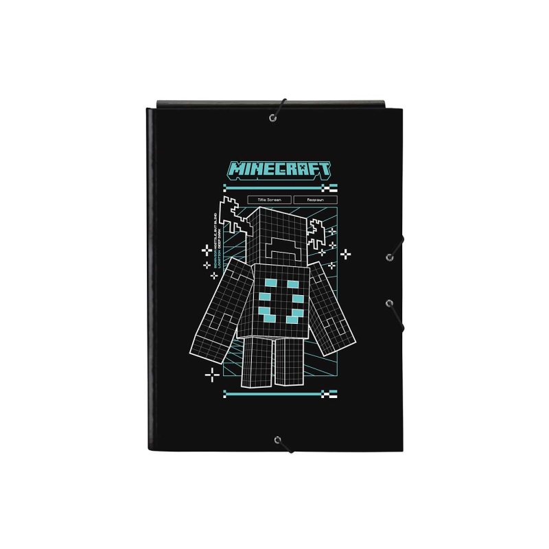Classeur à 3 rabats Minecraft format folio noir Classeur à 3 rabats Minecraft format folio noir