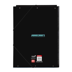 Classeur à 3 rabats Minecraft format folio noir