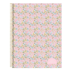 Bloc notes A4 rose quadrillé