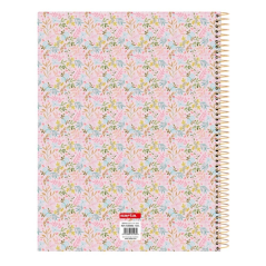 Bloc-notes A4 quadrillé rose Safta, 120 feuilles