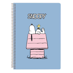 Cahier spirale bleu Snoopy A6