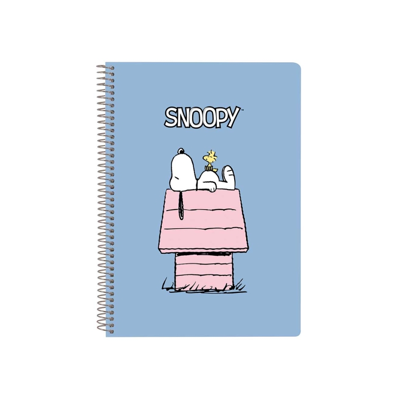 Cahier spirale Snoopy A6 80 feuilles bleu 4x4 mm Cahier spirale Snoopy A6 80 feuilles bleu 4x4 mm