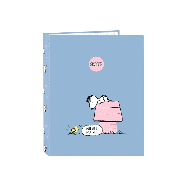 Classeur à anneaux Snoopy bleu format folio 25 mm Classeur à anneaux Snoopy bleu format folio 25 mm