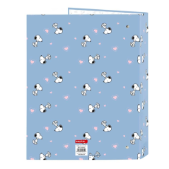 Classeur à anneaux Snoopy bleu format folio 25 mm