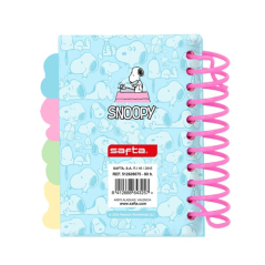 Bloc-notes Snoopy A7 spirale bleu clair 80 feuilles