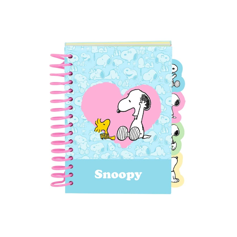Bloc-notes Snoopy A6 80 feuilles spirale bleu clair