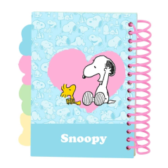Bloc-notes Snoopy A6 80 feuilles spirale bleu clair