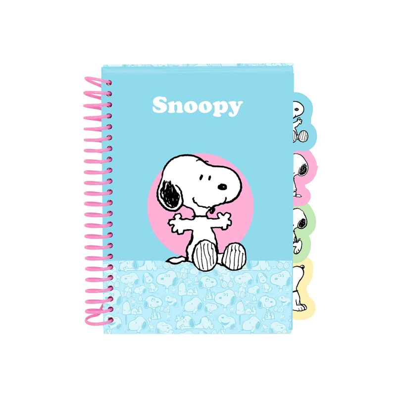 Bloc-notes Snoopy A5 spirale bleu clair, 80 feuilles