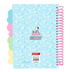 Bloc-notes Snoopy A5 spirale bleu clair, 80 feuilles