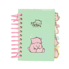 Carnet A7 menthe Le Chat Rose
