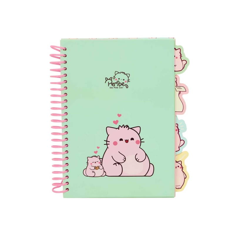Carnet A5 Safta Le Chat Rose Menthe 80 feuilles Carnet A5 Safta Le Chat Rose Menthe 80 feuilles