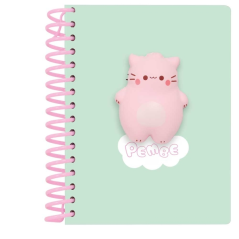 Carnet à anneaux chat menthe