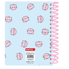 Carnet à anneaux Safta Chat Rose Menthe 135x179 mm