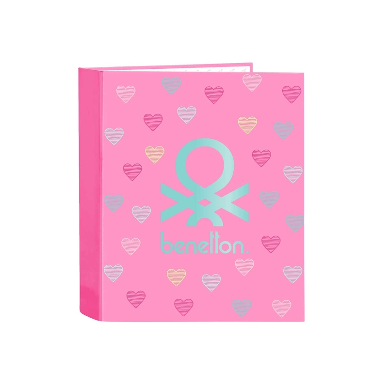 Classeur à anneaux 4 anneaux 40 mm rose Benetton Heart Classeur à anneaux 4 anneaux 40 mm rose Benetton Heart