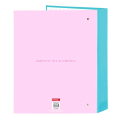 Classeur à anneaux folio 40 mm turquoise Benetton