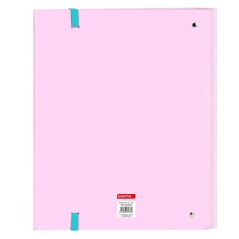 Classeur à anneaux Benetton rose 35 mm couverture rigide