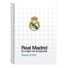 Cahier spirale A4 blanc Real Madrid