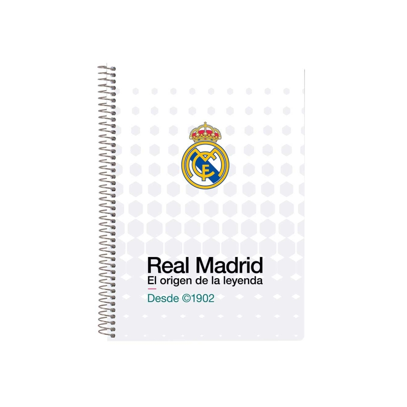 Cahier à spirale A4 Real Madrid 80 pages blanches Blanc Cahier à spirale A4 Real Madrid 80 pages blanches Blanc