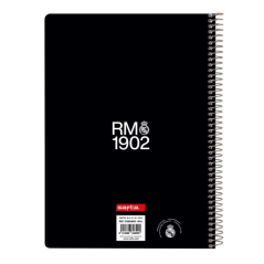 Cahier à spirale A4 Real Madrid 80 pages blanches Blanc