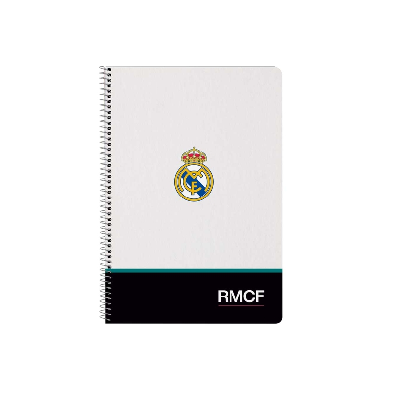 Cahier à spirale Real Madrid A4 80 pages noir et blanc