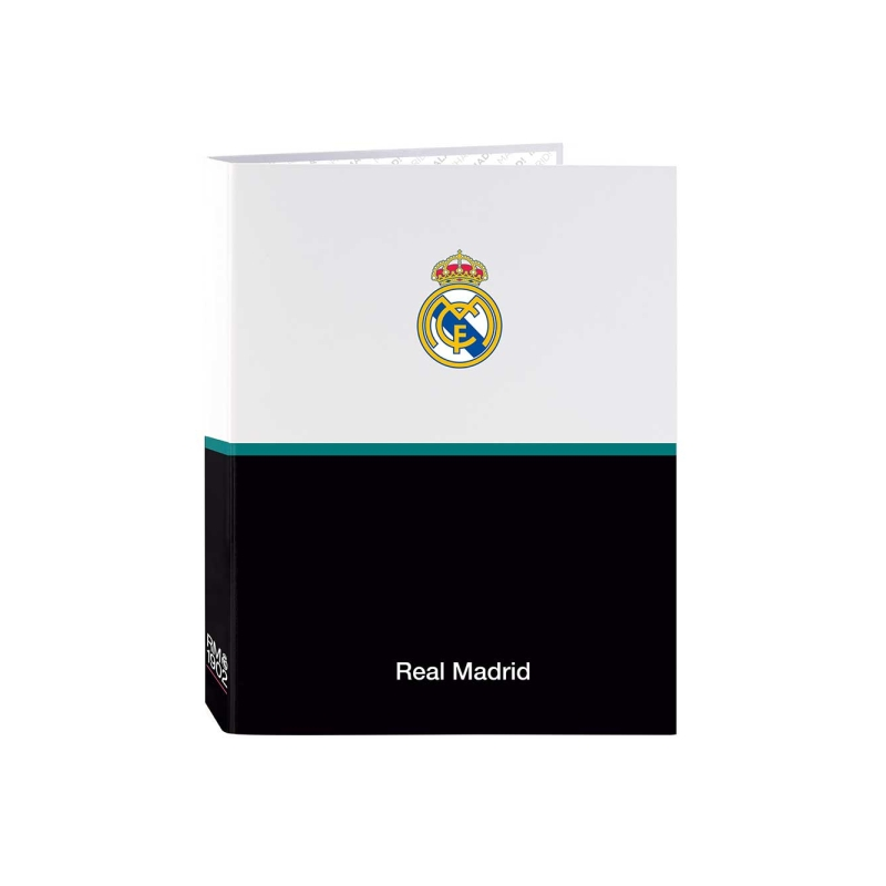 Classeur 4 anneaux Real Madrid noir et blanc format folio Classeur 4 anneaux Real Madrid noir et blanc format folio
