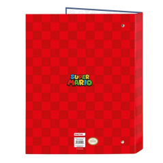 Classeur 4 anneaux Super Mario 25 mm rouge et bleu