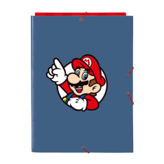 Chemise folio rouge bleu Super Mario